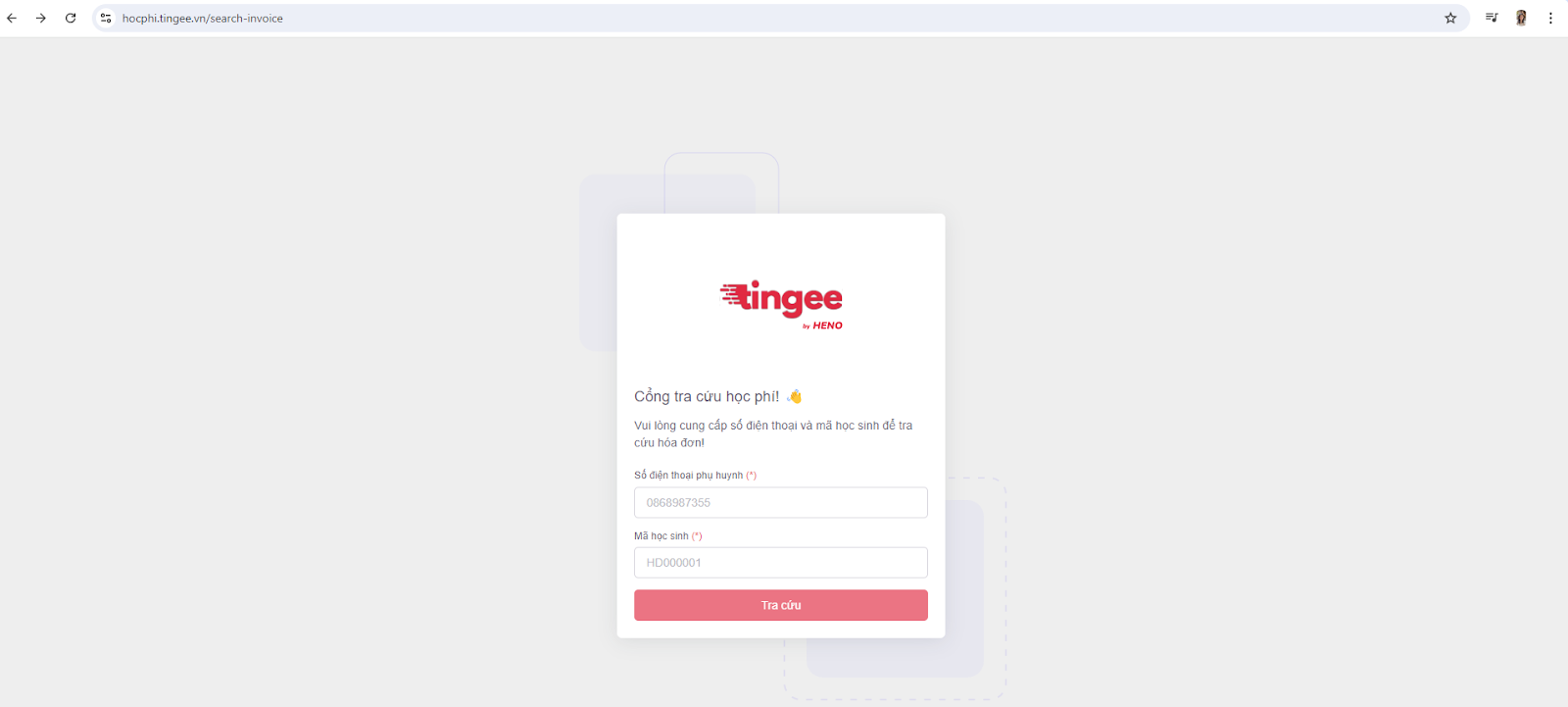 Giao diện tra cứu