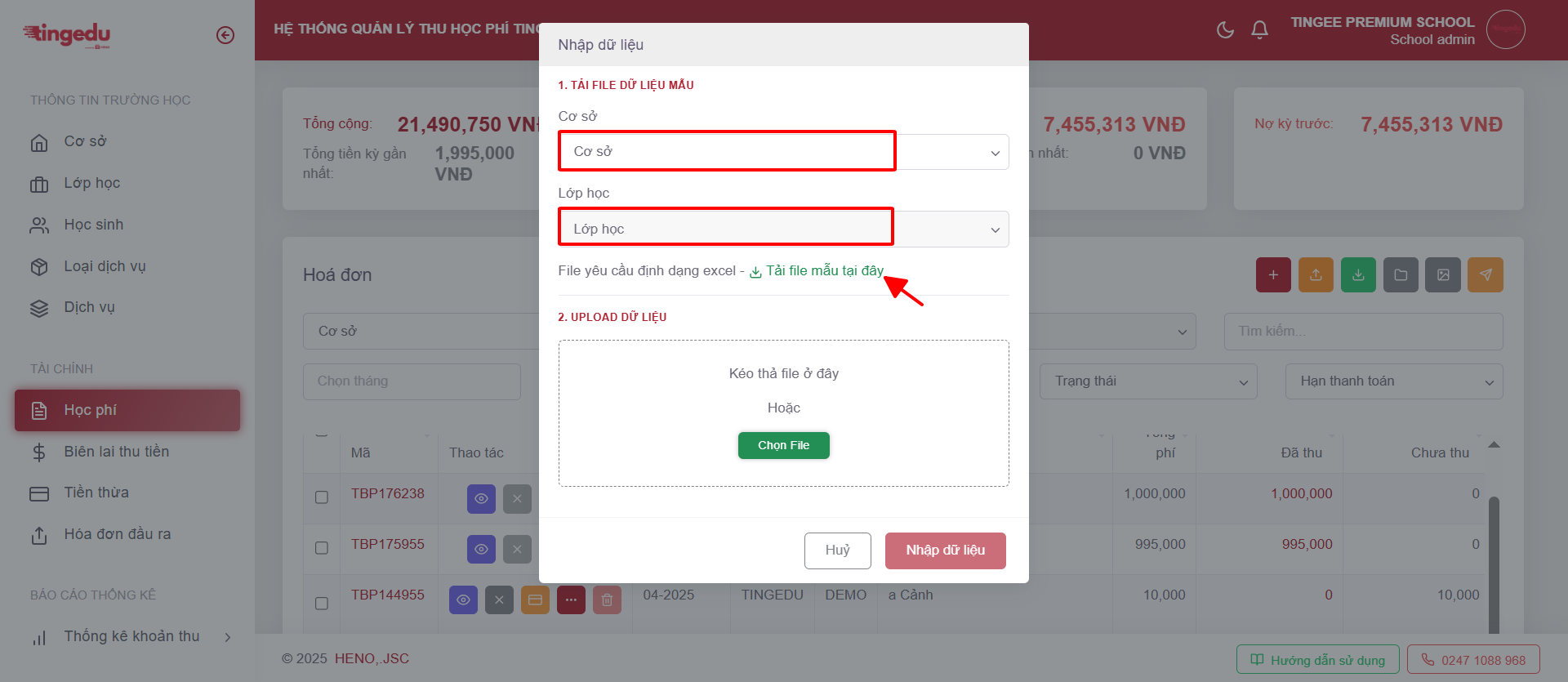 Giao diện tải file