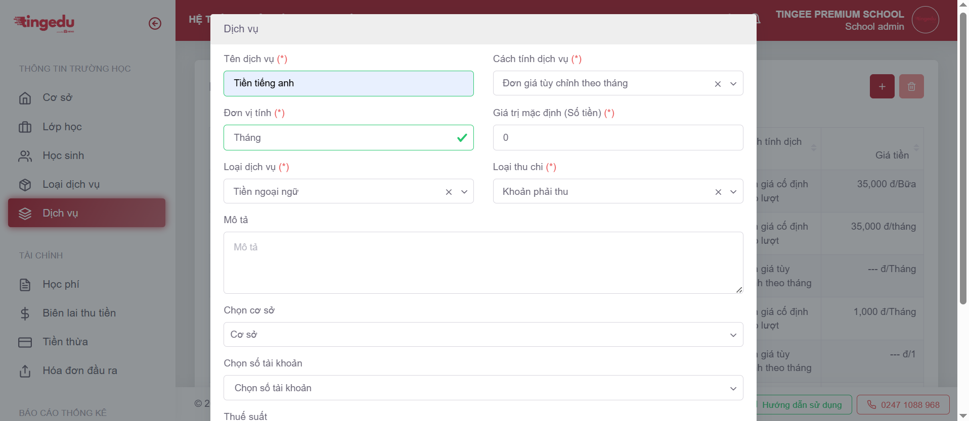 Đơn giá biến động